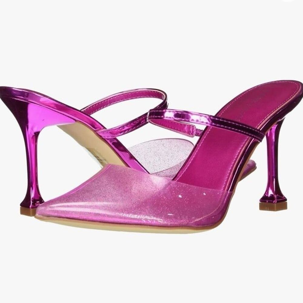 Marc Fisher Women's Hadais Pointed Toe Slip On Mule Pumps Pink Size 7.5